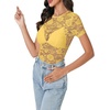 image:imageLYANER Womens Floral Lace Sexy Y2k Tee TopsLight Yellow