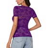 image:imageLYANER Womens Floral Lace Sexy Y2k Tee TopsPurple