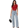 image:imageLYANER Womens Floral Lace Sexy Y2k Tee TopsRed01