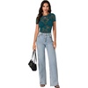 image:imageLYANER Womens Floral Lace Sexy Y2k Tee TopsTeal