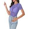 image:imageLYANER Womens Floral Lace Sexy Y2k Tee TopsViolet