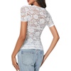 image:imageLYANER Womens Floral Lace Sexy Y2k Tee TopsWhite