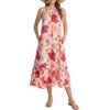 image:imageLYANER Womens Floral Print Halter Neck Boho SundressBeige
