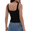 image:imageLYANER Womens Glitter Square Neck Crop Tank TopsBlack