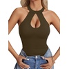 image:imageLYANER Womens Halter Neck Cut Out Y2K CamiArmy Green
