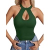 image:imageLYANER Womens Halter Neck Cut Out Y2K CamiDrak Green