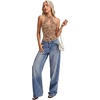 image:imageLYANER Womens Halter Neck Cut Out Y2K CamiFoggy Leopard