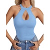 image:imageLYANER Womens Halter Neck Cut Out Y2K CamiLight Blue