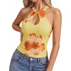 image:imageLYANER Womens Halter Neck Cut Out Y2K CamiOrange Floral