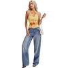 image:imageLYANER Womens Halter Neck Cut Out Y2K CamiOrange Floral