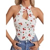 image:imageLYANER Womens Halter Neck Cut Out Y2K CamiRed Cherry