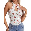 image:imageLYANER Womens Halter Neck Cut Out Y2K CamiRed Cherry