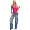 image:imageLYANER Womens Halter Neck Cut Out Y2K CamiRose Pink