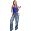 image:imageLYANER Womens Halter Neck Cut Out Y2K CamiRoyal Blue