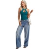 image:imageLYANER Womens Halter Neck Cut Out Y2K CamiTeal Blue