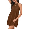 image:imageLYANER Womens Halter Neck Mini DressDark Brown