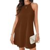 image:imageLYANER Womens Halter Neck Mini DressDark Brown