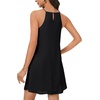 image:imageLYANER Womens Halter Neck Mini DressSolid Black