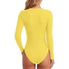 image:imageLYANER Womens Henley V Neck Sexy BodysuitsBright Yellow