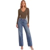 image:imageLYANER Womens Henley V Neck Sexy BodysuitsDark Brown