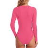 image:imageLYANER Womens Henley V Neck Sexy BodysuitsRose Pink