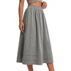 image:imageLYANER Womens High Waisted Casual Midi Skirt with PocketsGray