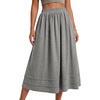 image:imageLYANER Womens High Waisted Casual Midi Skirt with PocketsGray