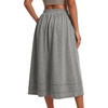 image:imageLYANER Womens High Waisted Casual Midi Skirt with PocketsGray