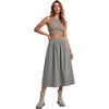 image:imageLYANER Womens High Waisted Casual Midi Skirt with PocketsGray