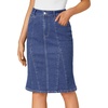 image:imageLYANER Womens High Waisted Denim SkirtDeep Navy Blue