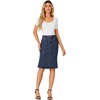image:imageLYANER Womens High Waisted Denim SkirtNavy Blue