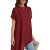 image:imageLYANER Womens Irregular Hem Dressy TopBurgundy