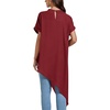 image:imageLYANER Womens Irregular Hem Dressy TopBurgundy
