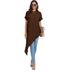 image:imageLYANER Womens Irregular Hem Dressy TopDark Brown
