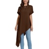 image:imageLYANER Womens Irregular Hem Dressy TopDark Brown