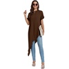 image:imageLYANER Womens Irregular Hem Dressy TopDark Brown