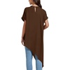 image:imageLYANER Womens Irregular Hem Dressy TopDark Brown