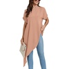 image:imageLYANER Womens Irregular Hem Dressy TopPale Pink