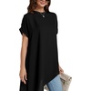 image:imageLYANER Womens Irregular Hem Dressy TopPure Black