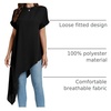 image:imageLYANER Womens Irregular Hem Dressy TopPure Black