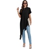 image:imageLYANER Womens Irregular Hem Dressy TopPure Black