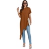 image:imageLYANER Womens Irregular Hem Dressy TopPure Brown