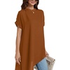 image:imageLYANER Womens Irregular Hem Dressy TopPure Brown