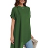 image:imageLYANER Womens Irregular Hem Dressy TopPure Dark Green