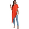 image:imageLYANER Womens Irregular Hem Dressy TopPure Orange