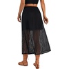 image:imageLYANER Womens Lace Hollow Out A Line High Waisted Casual Beach Long Skirt with UnderneathBlack