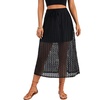image:imageLYANER Womens Lace Hollow Out A Line High Waisted Casual Beach Long Skirt with UnderneathBlack