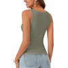 image:imageLYANER Womens Lace Trim V Neck Y2k Cami TopArmy Green