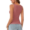image:imageLYANER Womens Lace Trim V Neck Y2k Cami TopBrick Red