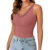 image:imageLYANER Womens Lace Trim V Neck Y2k Cami TopBrick Red